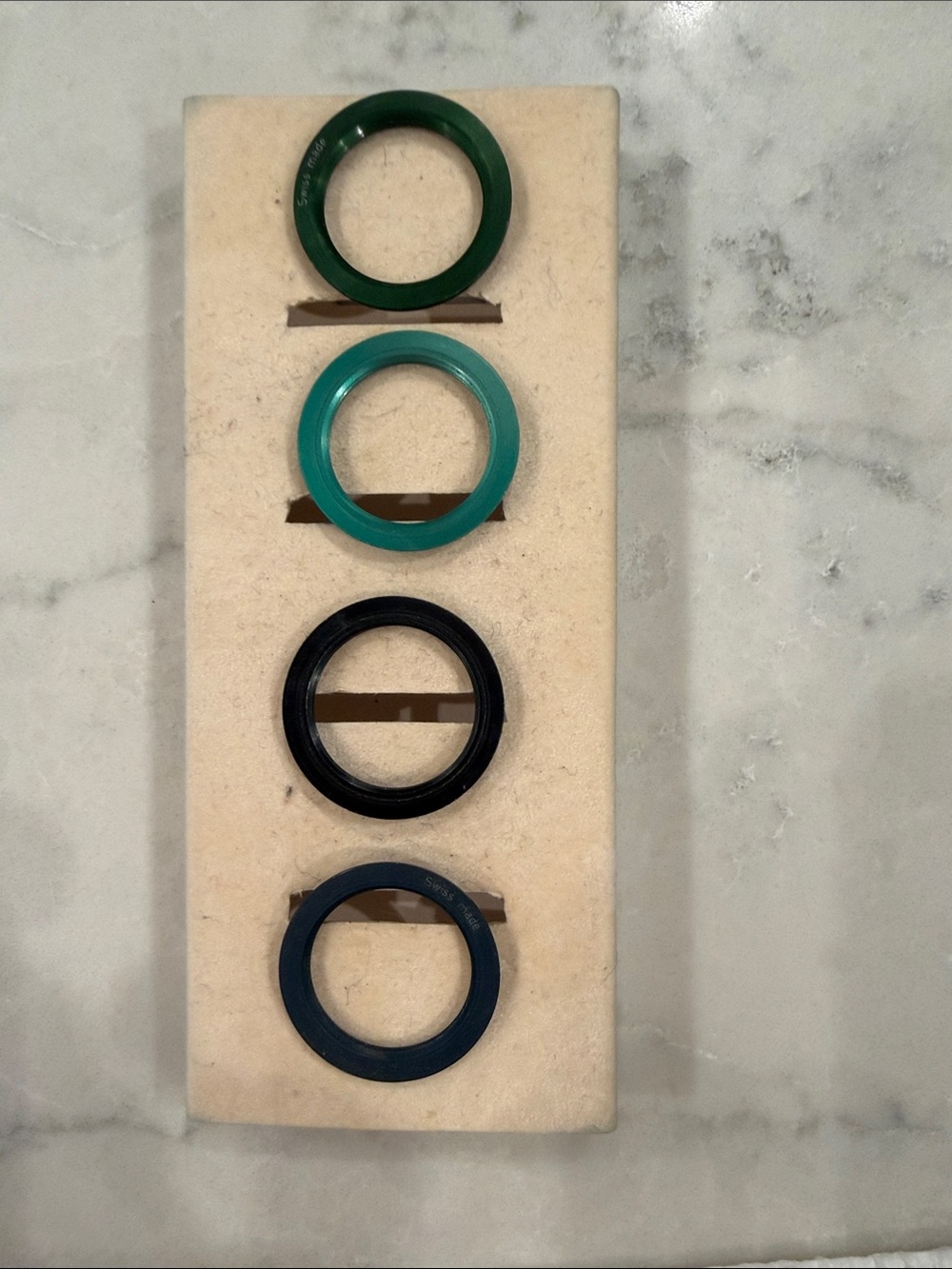Gucci Multicolor Watch Bezels - Metal Set Assorted Green, Teal, Blue, Black - Picture 4 of 4